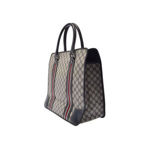 Gucci bag tote Navy GG Supreme Plus Blue leather